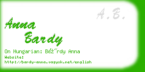 anna bardy business card